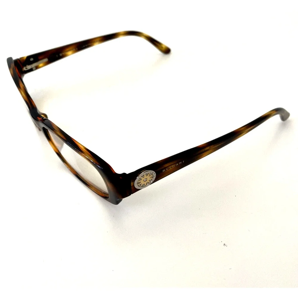 BVLGARI 455B 502 Eyeglasses Rectangular 53 16 135 Tortoise Shell Brown Italy